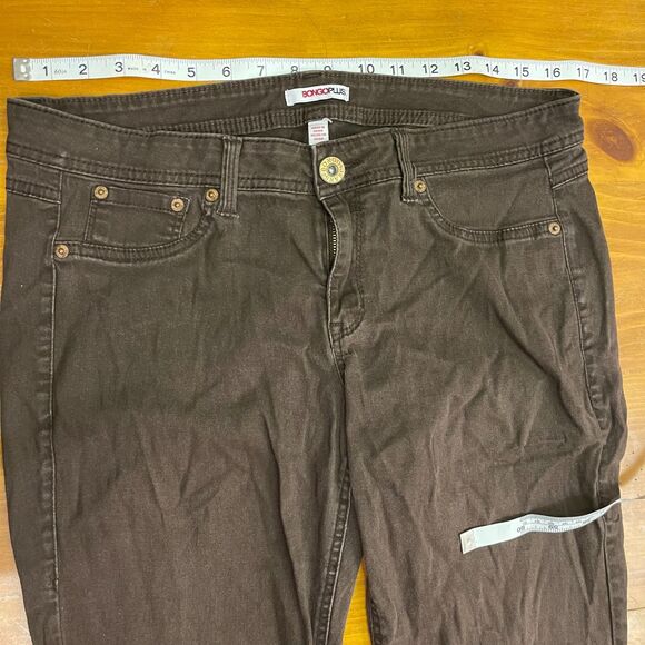 Bongo Plus Brown Low Rise Jeans 14W Y2K Straight Leg - Picture 5 of 10
